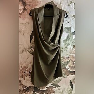 Express Olive Green Ruched Blazer Dress NWOT